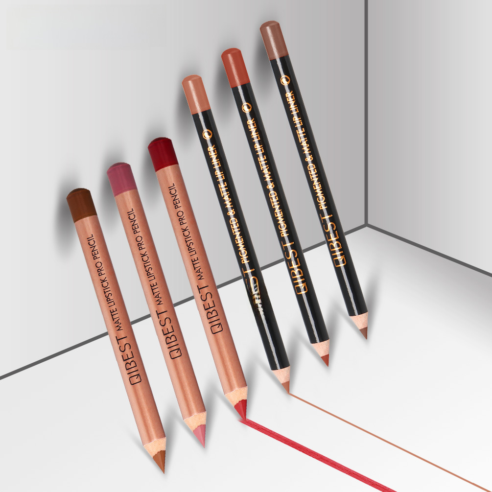 QIBEST clearance lipstick pen lip liner combination set matte fog waterproof lipstick pen waterproof lip pen 15 colors