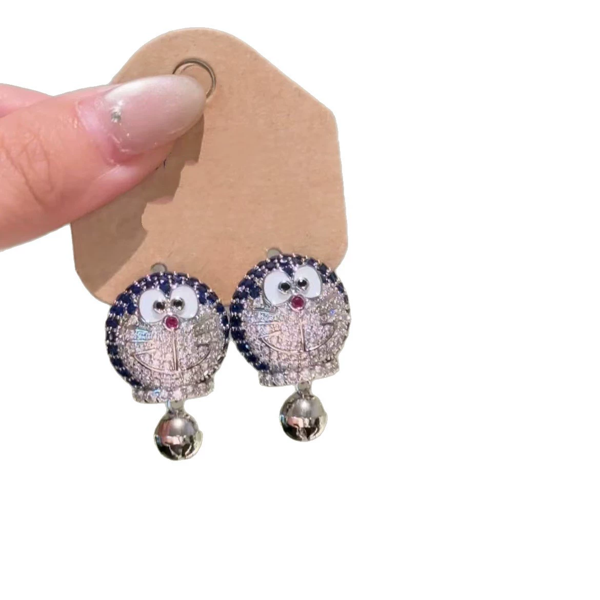 Cartoon cute earrings, micro incrustation, light luxury style