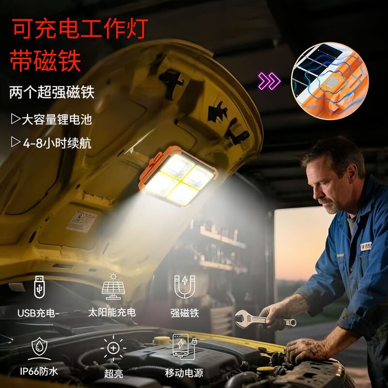 源头厂家超亮太阳能露营灯户外投光灯led摆摊灯充电锂电池照明灯|undefined
