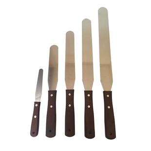 Stainless Steel Butter Spatula 6/8/ 10inch Cake Scraper Baking Utensils Decorating Straight Kissing Knife Wooden Handle Spatula Set