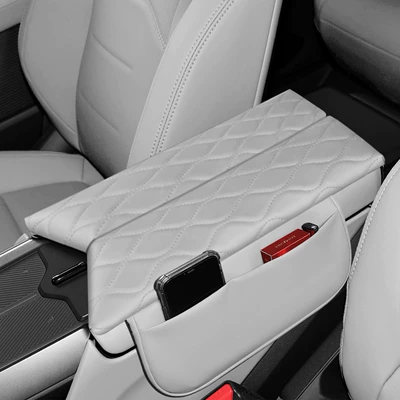 Suitable for Extreme Yue 01 Armrest Box Cover Special Leather Center Armrest Storage Raising Pad Nappa Interior Light Modification (Armrest box pad) - extreme-01-white