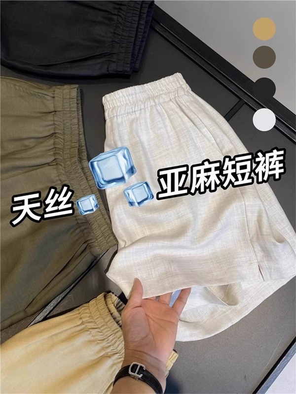 女性用ホワイトテンセルリネンショートパンツ、夏用薄手、小柄なAラインワイドパンツ、カジュアルでゆったりとした超見栄えの良いパンツ|undefined