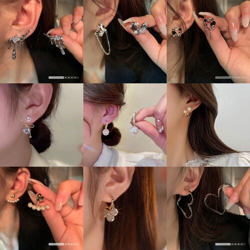 925 silver needle earrings Korean style versatile small fragrance earrings Internet celebrity pearl earrings temperament earrings silver needle wholesale