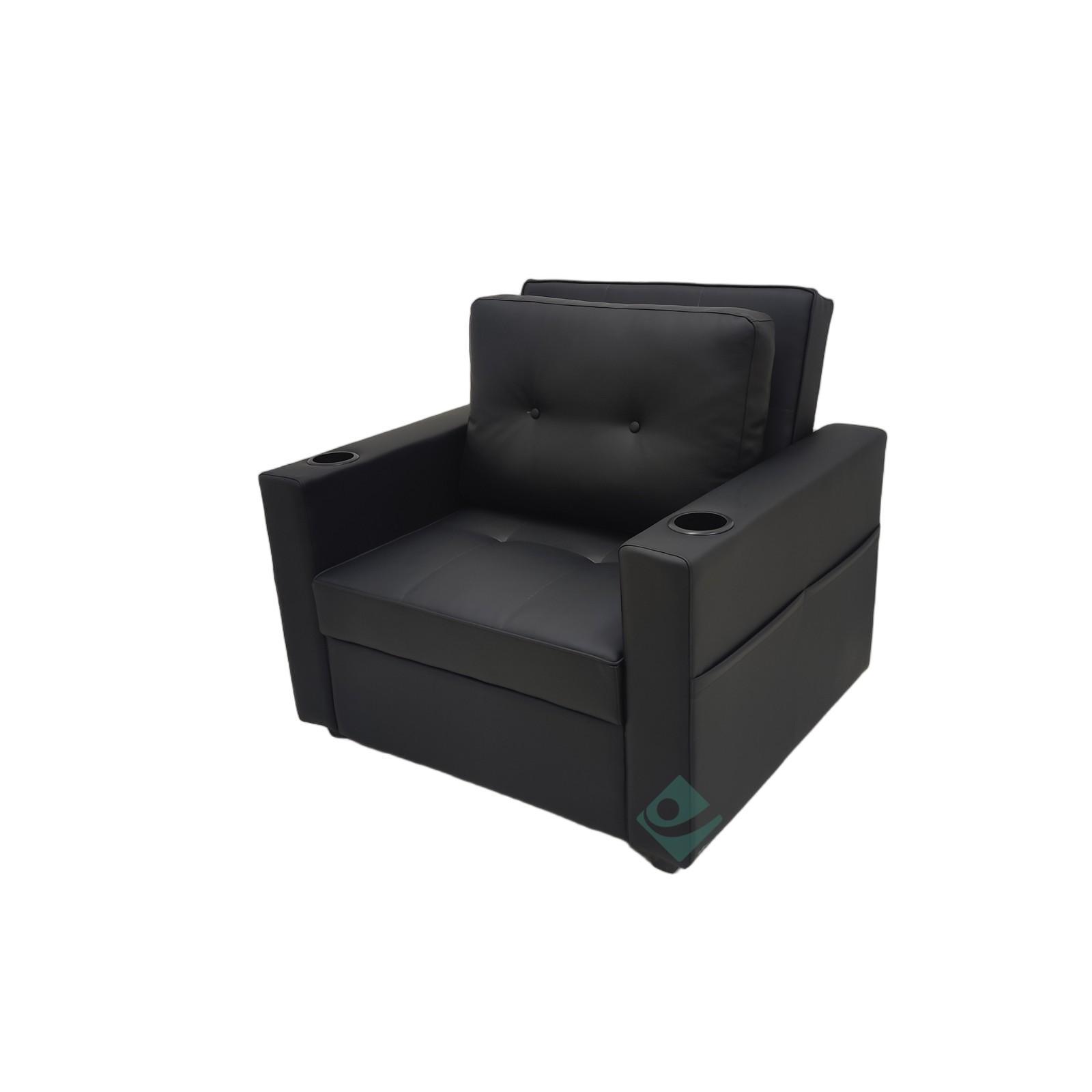 Sofá cama de cuero multifuncional para una persona, sala de estar, oficina, almuerzo, artefacto mágico con portatazas, sofá cama de cine privado