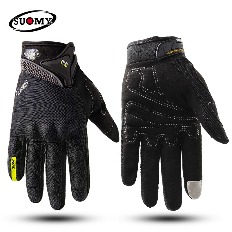 Guantes de motocicleta hombres y mujeres Knight equipment Riding anti-caída antideslizante pantalla táctil motocicleta carreras guantes de dedo completo cuatro estaciones