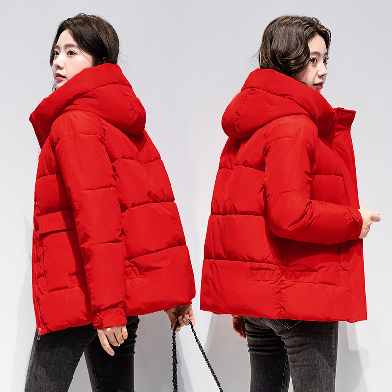 Ropa de invierno de algodón caliente para mujeres 2025 nuevo corto delgado suelto estudiante chaqueta de algodón chaqueta de algodón gruesa