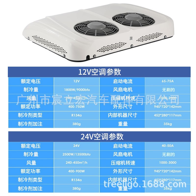 12V 더블팬 에어컨 일체형기-EAC002.T23.03.12.W-1