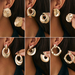 (Cross-border trading), brand design geometric earrings, European style, trend of season