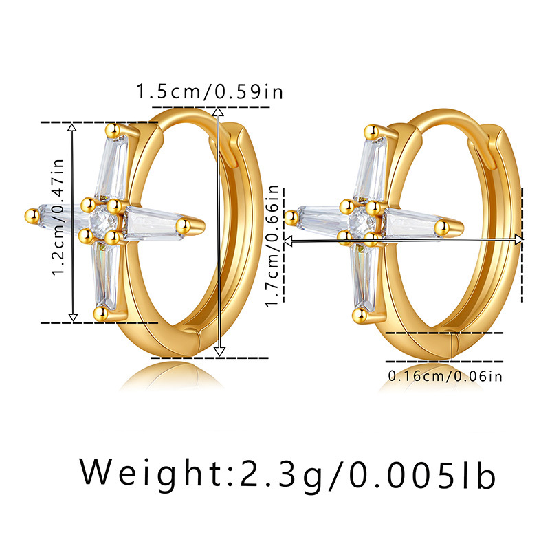 Zircon Inlay Material Earrings Classification 1 Pair Quantity Holiday, Daily Occasion Copper Material 1 Pair Modern Style Classic Style Four Leaf Clover Copper Zircon Earrings