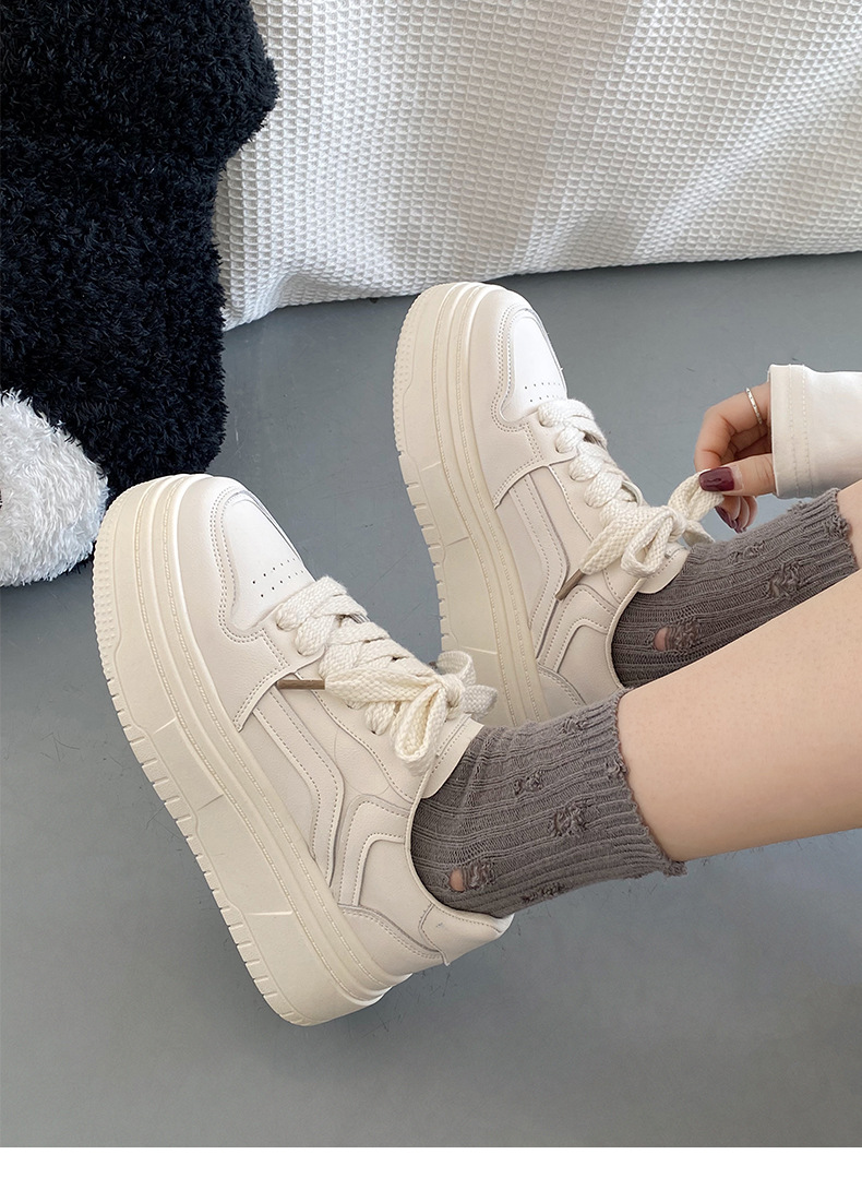 Queen Fan – chaussures de sport à semelles épaisses pour femmes, petites chaussures blanches, Style coréen, Cool Board, pour étudiantes, nouvelle collection automne/hiver 2022_voghion.com