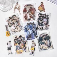 少年的悸动男生人物PET贴纸 青春少年帅气装饰基础手帐素材拼贴画