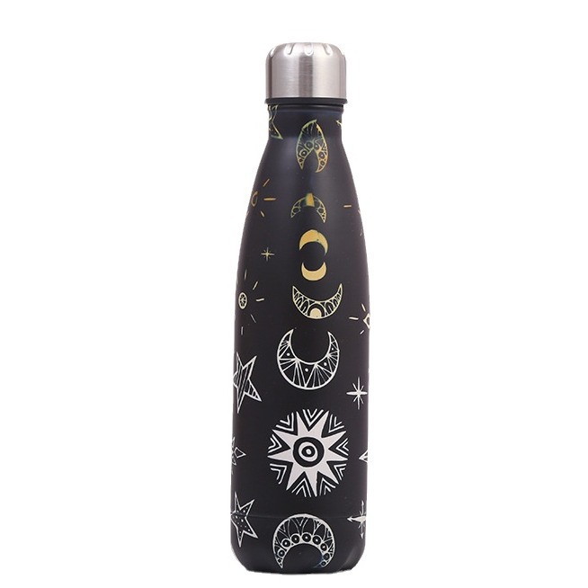 Botella de coque de acero inoxidable simple negro aislamiento térmico regalo Copa moda diaria deportes Copa fábrica transfronteriza al por mayor