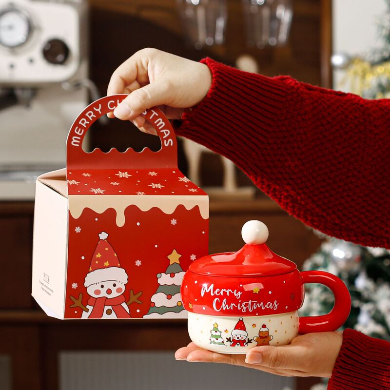 国境を越えたサンタクロース模様のアニメ陶磁器カップお土産マグカップクリスマスプレゼントかわいい祝日カップ|undefined