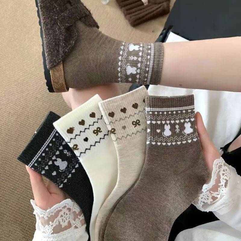 Autumn and Winter Thick Socks Women's Mid-Calf Socks Retro Style Ins Trendy Socks Women's Long Socks Casual Breathable Women's Socks Free Shipping Autumn and Winter Thick Socks Women's Mid-Calf Socks Retro Style Ins Trendy Socks Women's Long Socks Casual Breathable Women's Socks Free Shipping