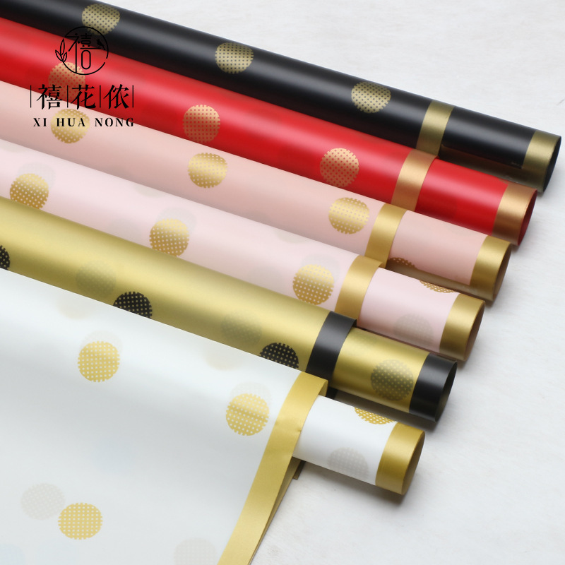 Juhua Nong lunares Phnom Penh Papel mate Papel de envolver de flores Papel liso coreano Diy translúcido Florería hecha a mano Arte floral