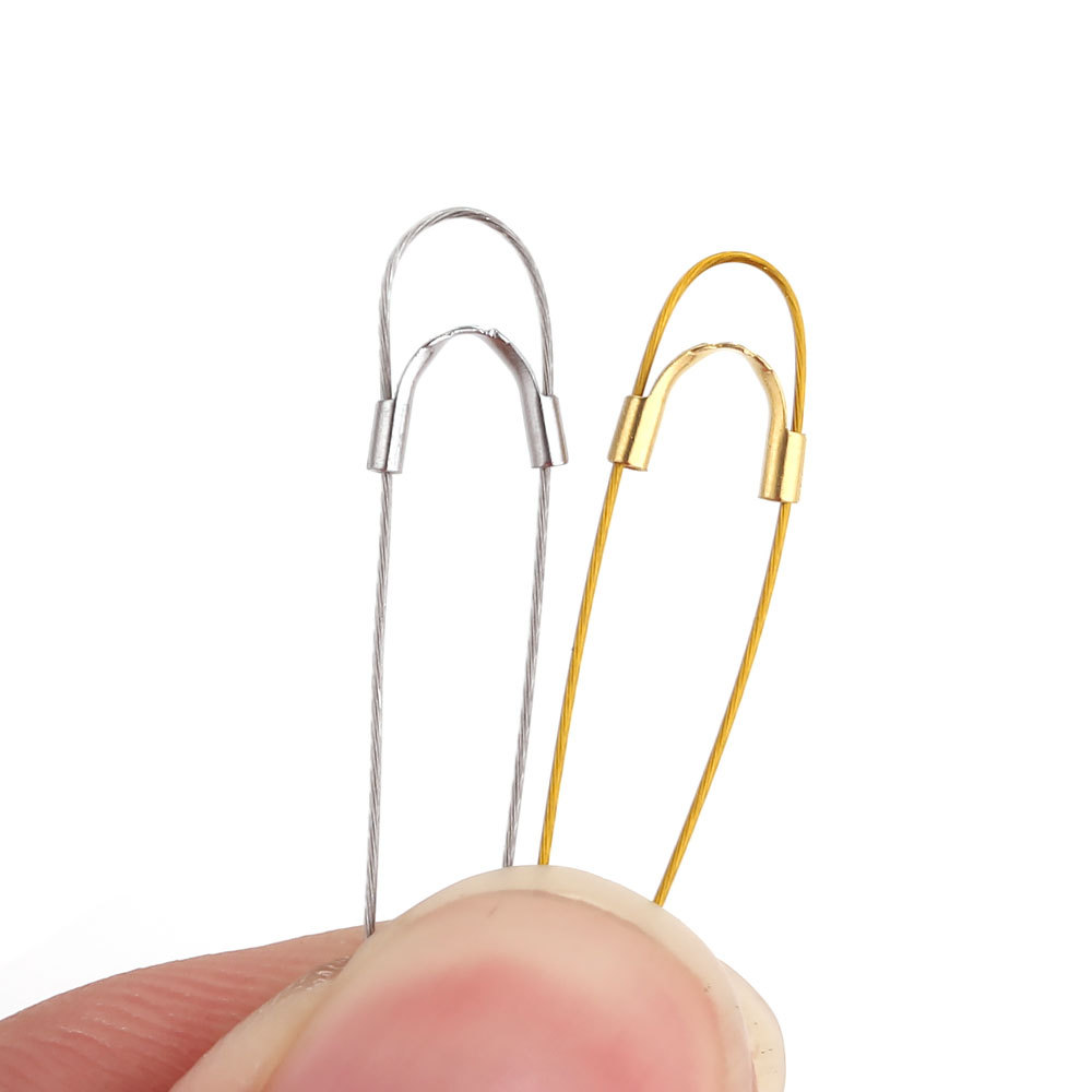 Acero inoxidable tubo en forma de U protector de alambre vacío chapado en oro color-Retención de titanio acero herradura cierre hebilla DIY accesorios de la joyería