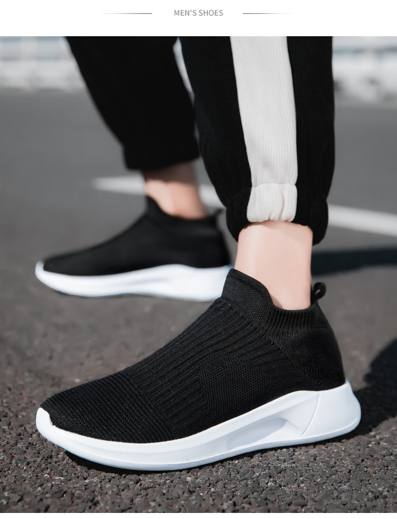 2023 spring new flying woven men's breathable shoes slip-on lazy shoes lovers shoes sports casual men's shoes cross-border undefined