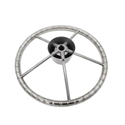 Isure 13.5inch Stainless Steel 304 Steering Wheel Without Handle, Five-Spoke Marine Hardware Accessories (Sükan çarxları) - 135inch-embossed-five-spoke-steering-wheel