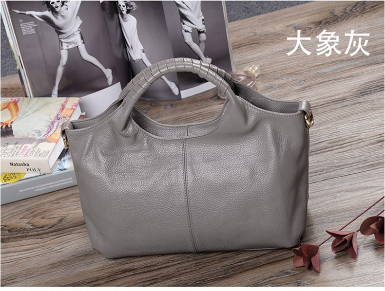 Túi tote nữ cỡ lớn đeo vai cầm tay thời trang — Xám nhạt chi tiết 17