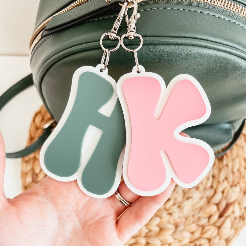 Etsy Xiaohongshu New Personalized 3D Letter Keychain 26 Stereo English Letters Bag Pendant