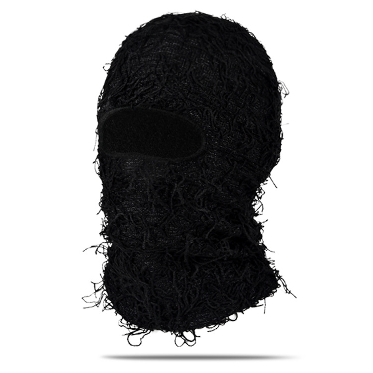 Mascarilla facial tejida, pasamontañas de lana acrílica, gorro cálido para Halloween, Halloween transfronterizo.