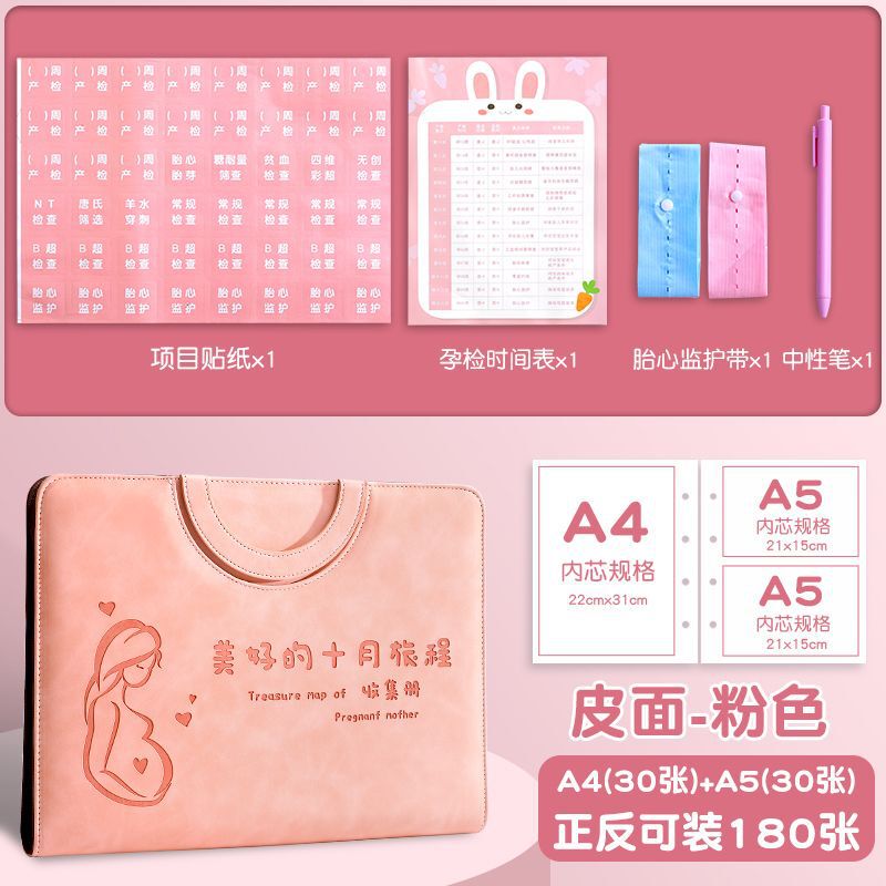 妊娠検査収納ブック、妊娠検査ファイルレポート、妊娠中の母親のB超フォルダー、出生前検査用ポータブルジッパーバッグ情報|undefined