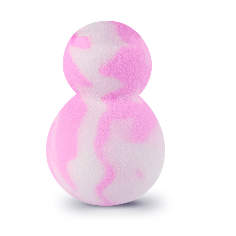 핑크 + 흰색 후드리스 눈사람