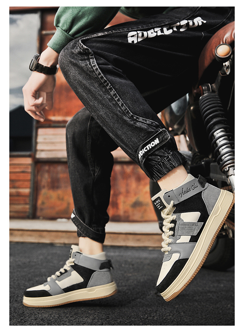 Chaussures de Tennis pour hommes, chaussures de course en cuir, baskets en tissu, semelle en caoutchouc, chaussures confortables rembourrées_voghion.com