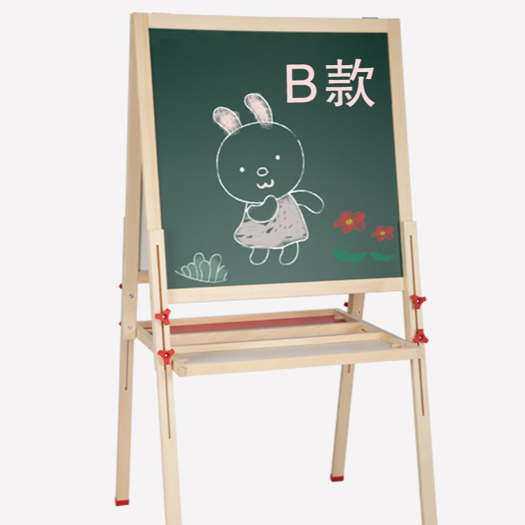 Tablero de dibujo magnético de doble cara de madera para niños tablero de graffiti para el hogar tablero de dibujo de juguete educativo para niños suministro directo de fábrica