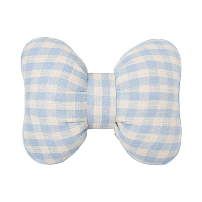 Bowknot Car Headrest Neck Headrest - plaid-bow-waistband-blue