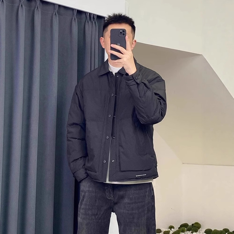 Fashionable, Simple, Lightweight down Jacket for Men 25 Autumn and Winter Lapel Short Jacket, Comfortable, Lightweight and Warm Top