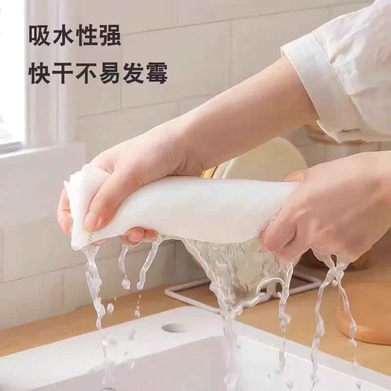 8-layer rainbow oil-absorbent thick pure cotton oil-absorbing kitchen cloths, all-cotton food-grade mop dish towels