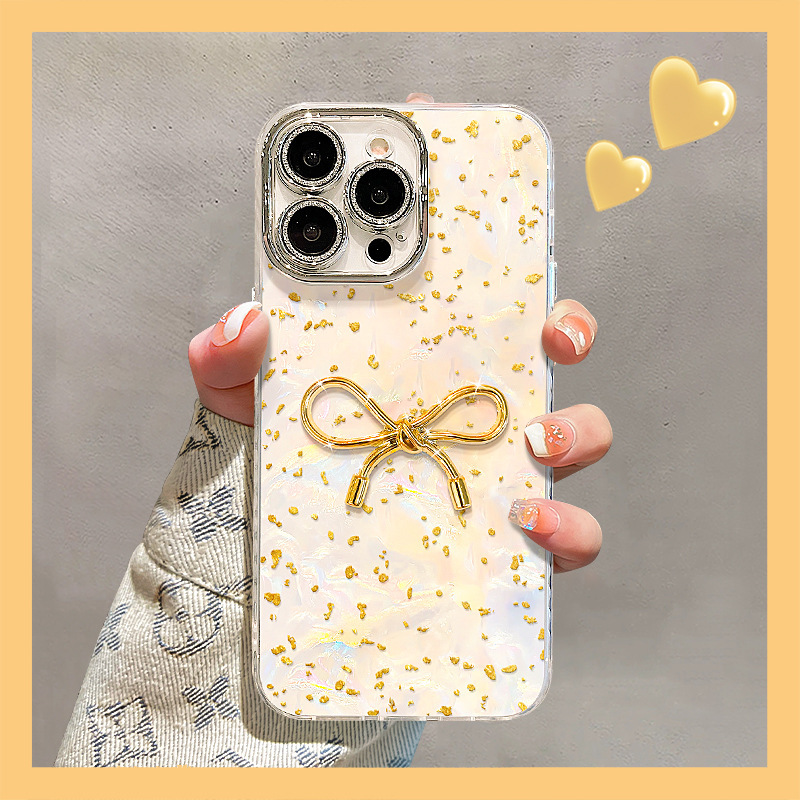 金箔立体蝴蝶结适用苹果17手机壳iphone16中国风14手链15高级感13|undefined