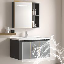 Modern Minimalist Bathroom Sink Cabinet Washstand Gray Gold Line Design Restroom Toilet Bathroom Cabinet Modern Minimalist Bathroom Sink Cabinet Washstand Gray Gold Line Design Restroom Toilet Bathroom Cabinet