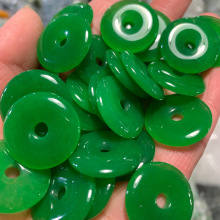 20mm翡翠干青玉扣平安扣挂件diy手工编制配件配饰玉石吊坠国风