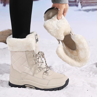 现货跨境大码雪地靴女冬季加绒加厚防寒保暖轻便女户外健步鞋批发