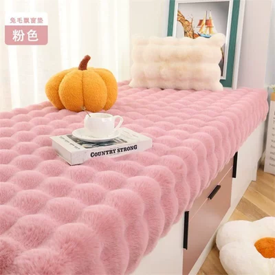 Log Washable and Wipeable: Car Carpet - dusty-rose-puff-velvet-extra-thick-bay-window-customization-contact-customer-service-for-pricing