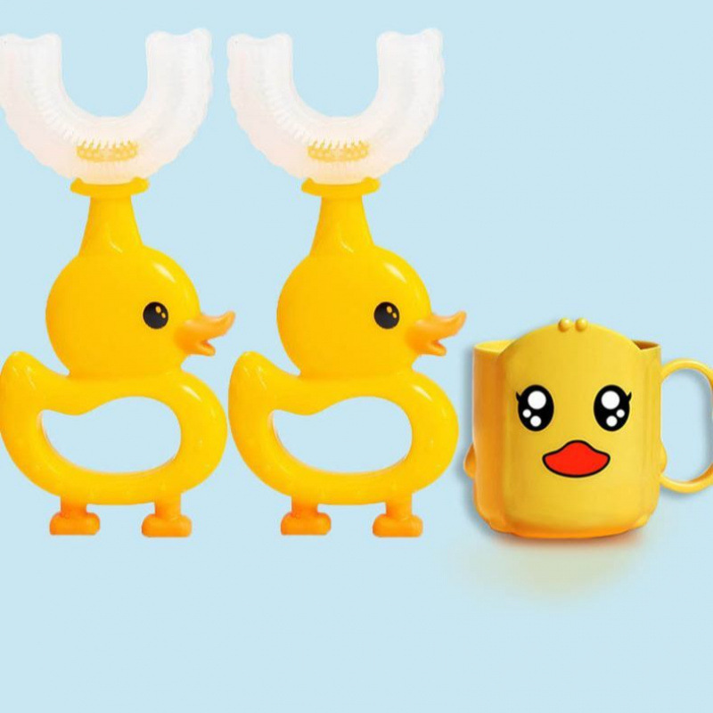 & ベビーソフト毛乳歯ブラシ 0-3 シリコーンマニュアルかわいい子供用歯ブラシ幼児 1-3 歳 U 字型歯ブラシ|undefined