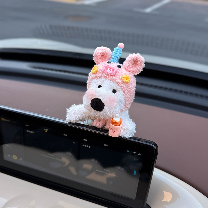 Nuevos adornos para automóviles, pantalla de control central del automóvil, muñeca de West Highland, pantalla de visualización interior, muñeca de decoración de pantalla linda
