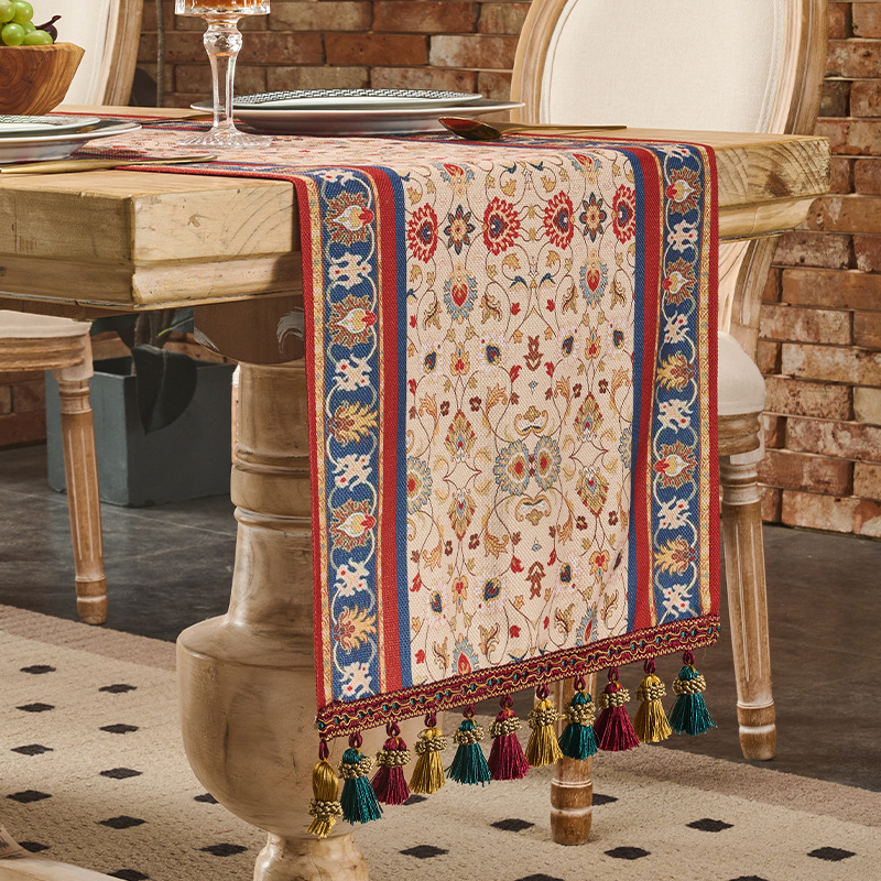 Suministro exclusivo transfronterizo de mantel retro, mantel rectangular impermeable para restaurante, mantel para aparador de comedor, mantel rojo para Año Nuevo.