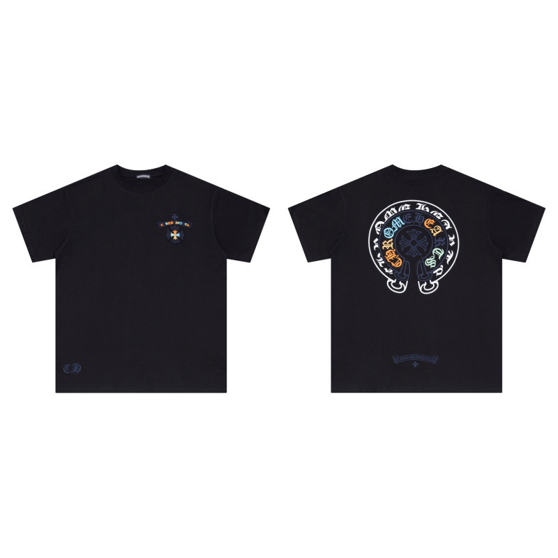 クローバーTシャツのクロスボーダーハイバージョン、ゆったりとしたトレンディなクローバークロスプリント、男女カップル同じスタイルの半袖|undefined