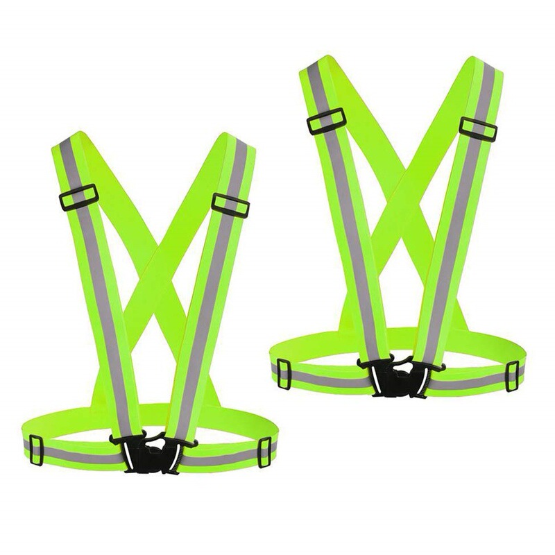 Reflective Vest Runner Gear High Visibility Adjustable Night Security Cycling Hiking Jogging Dog Walking