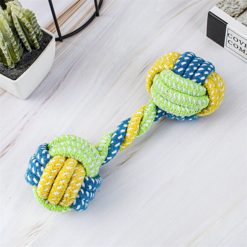Fabricante de Amazon para perros, juguetes para perros, juego de bolas de cuerda de algodón resistente a las mordeduras, molares tejidos, suministros para perros y gatos para mascotas al por mayor