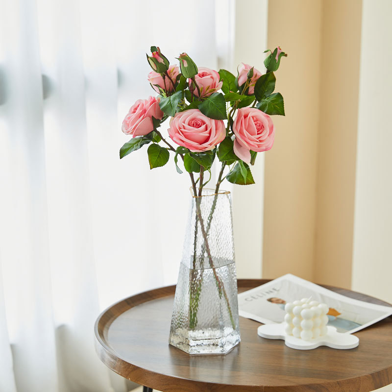 3头手感保湿玫瑰花仿真花束家居客厅装饰情人节单支小玫瑰假花详情10