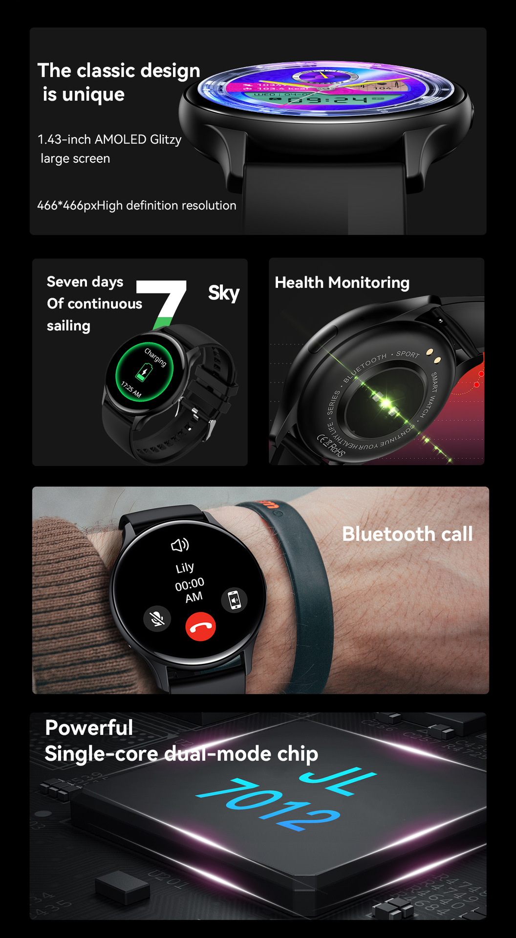 SmartWatch HK89 AMOLED Bluetooth Llamadas Monitoreo de salud_voghion.com
