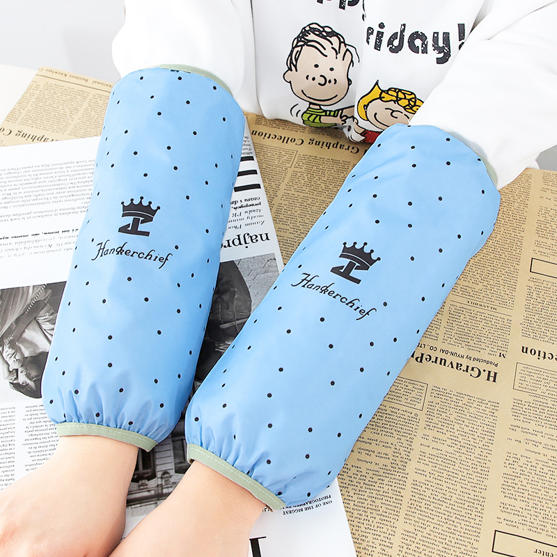 Cabeza de manga de manga impermeable y a prueba de aceite para mujer de otoño e invierno extra, limpieza de cocina, manga de dibujos animados