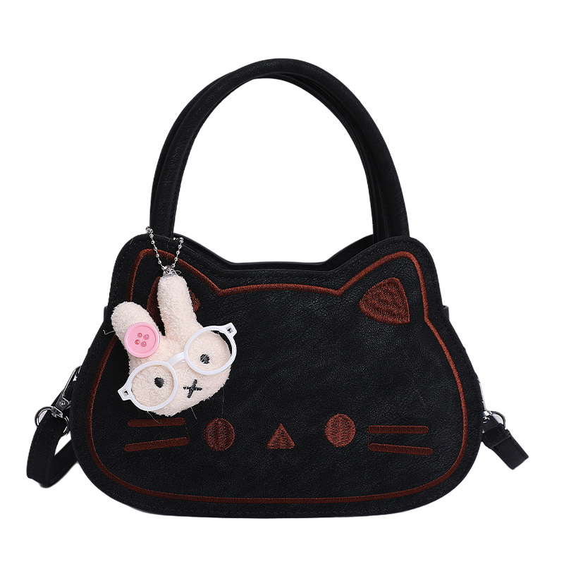 Diseño de nicho de dibujos animados pequeño bolso cuadrado adorable gato leche Hoh Hoh bolso de niña de moda de viaje de hombro mochila image 14