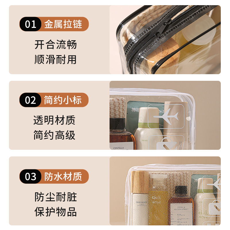 旅行透明防水トイレタリーバッグ旅行ポータブル化粧品収納袋大容量クロスボーダー収納化粧品袋|undefined