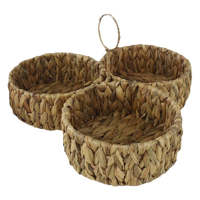 Canasta de almacenamiento simple directa de fábrica canasta de agua hierba tejida a mano cuchillo redondo y cesta de tenedor cesta de flores pequeña portátil cesta de almacenamiento