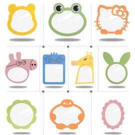 厂家批发彩色幼儿园厕所卫生间洗手间镜子浴室镜儿童房卡通镜